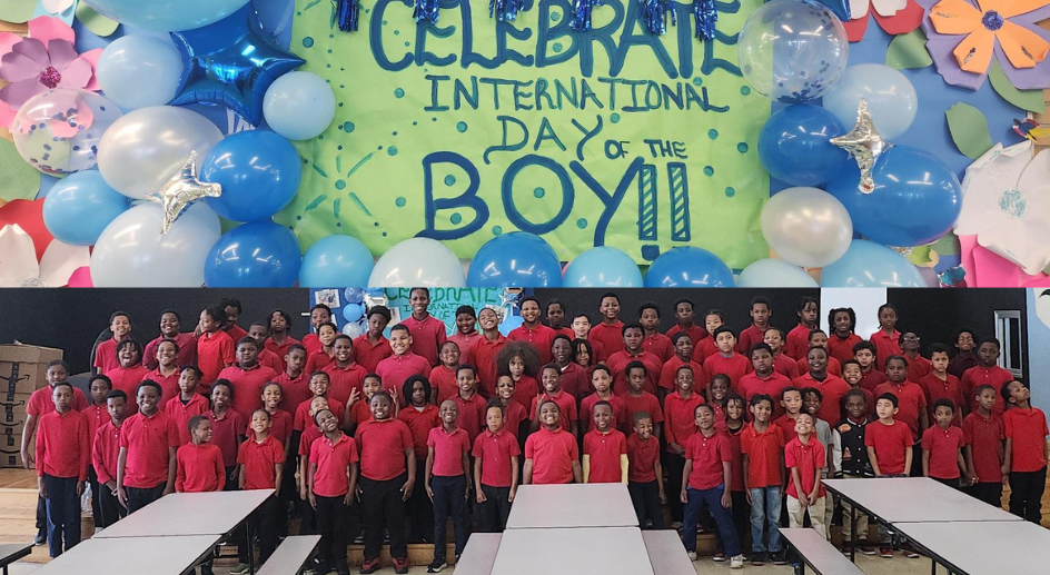  group pf boy student posing for picture